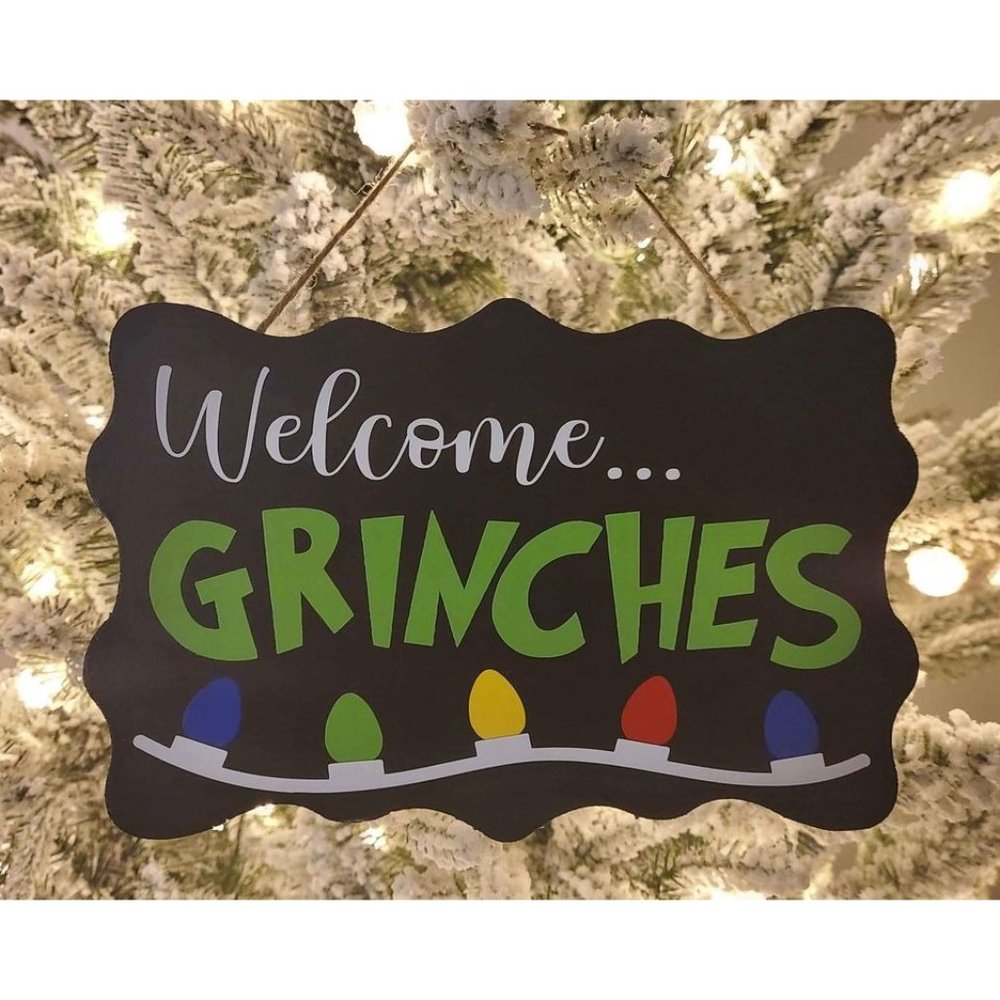 Grinch Hand Crafted Grinches Sign Custom welcome sign NEW FINAL SALE IT…